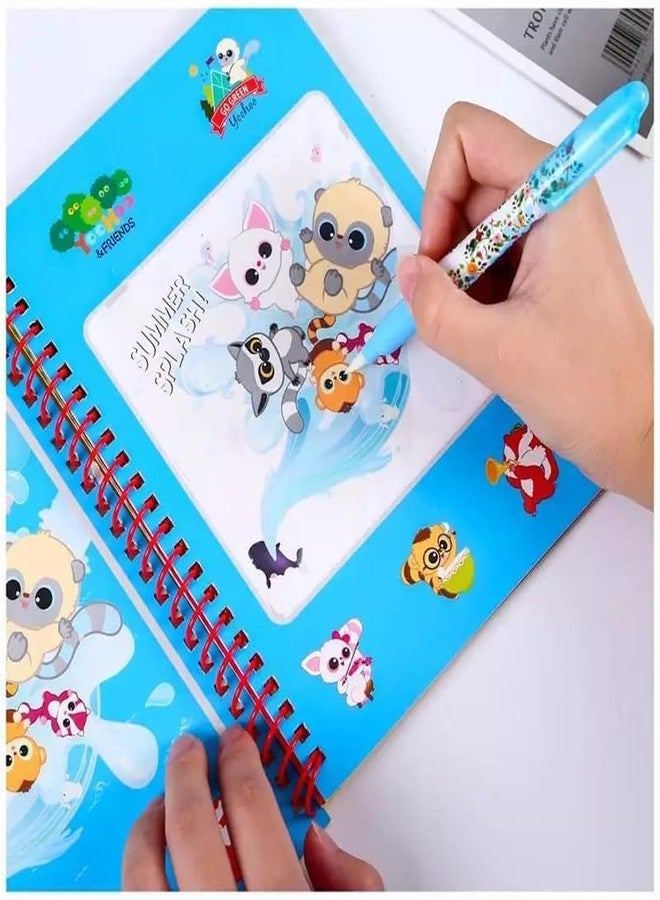 Whitecloud TRANSFORMING HOMES Magic Water Coloring Drawing Painting Books Doodle Coloring Children Reusable Baby Drawing Book with Pen MWB1 Multicolor Pack of (4) - Image 4
